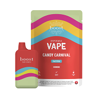 Boost Edibles – Candy Carnival disposable THC vape with sleek design and colourful packaging