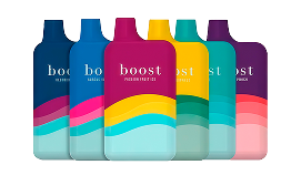 Boost Edibles Disposable Vapes – assorted colourful THC vape pens in vibrant packaging